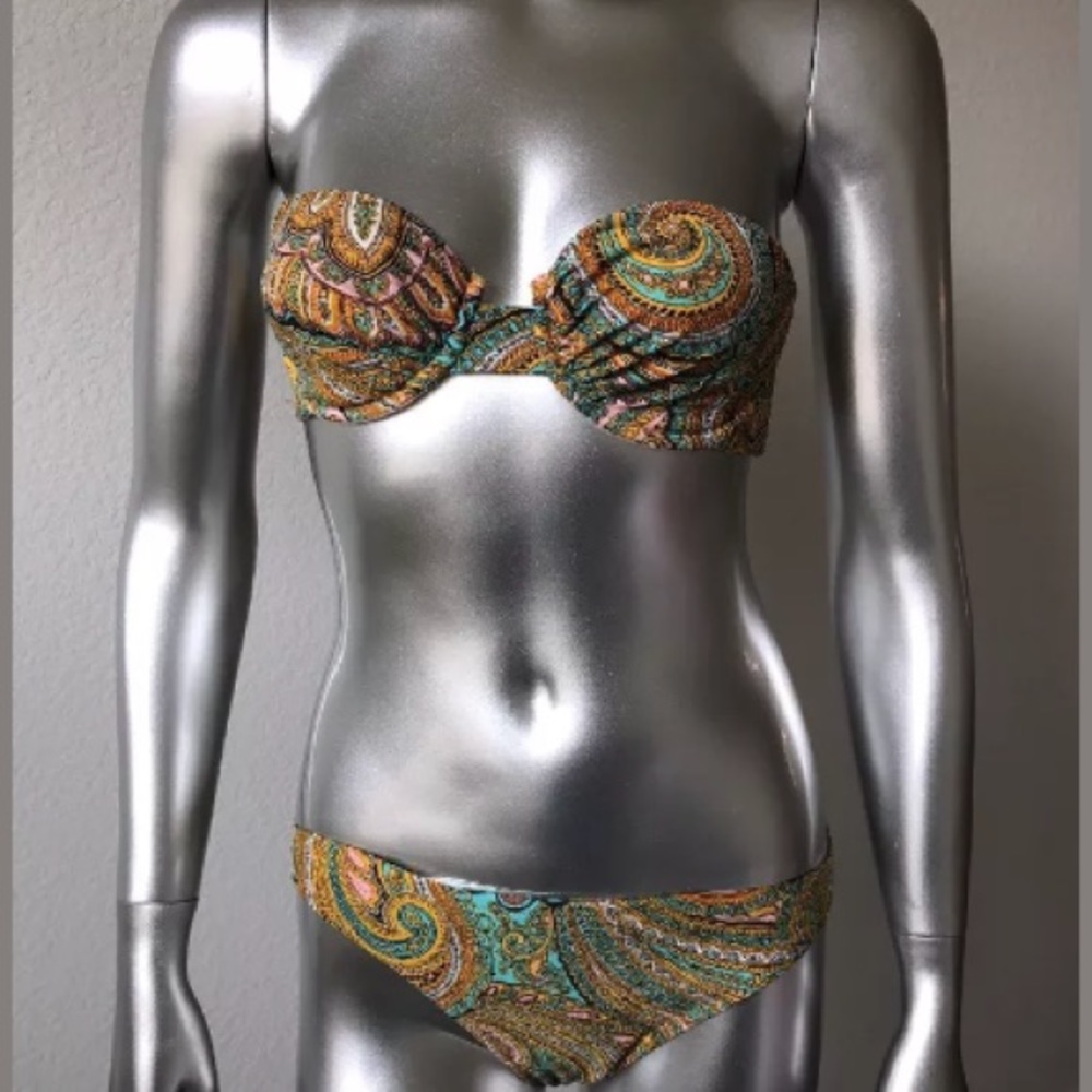 J.Crew Bikini Swim Suit S Paisley Women Size Small 2-Piece Set